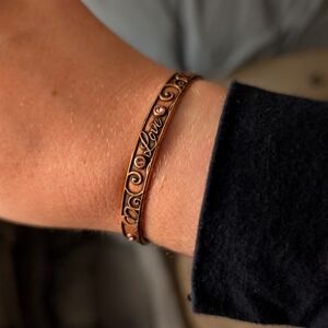 Alex & Ani Rose Tone "Love" Bangle Bracelet